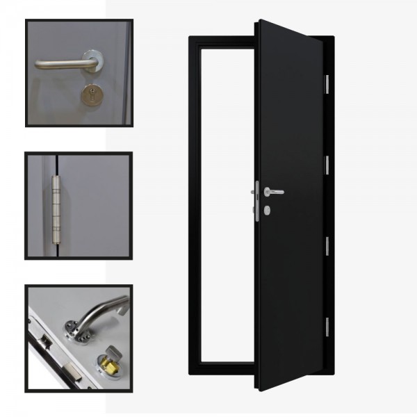 Exit Personnel Pedestrian Door - Lockable External Steel Door - Internal thumb-turn 